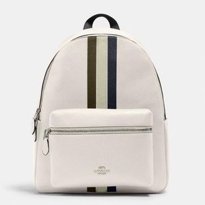 New💃Coach Charlie Backpack With Varsity Stripe